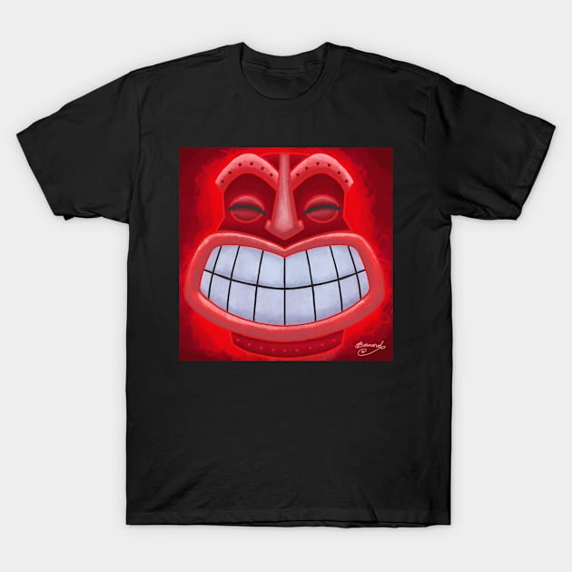 Big Mouth Tiki! (Lava) T-Shirt by ErinKantBarnard